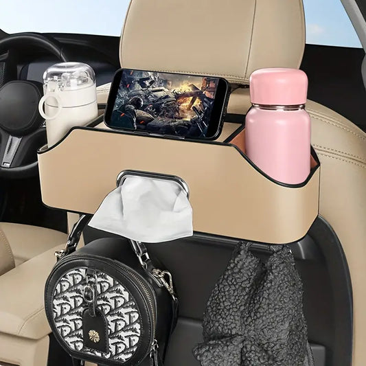 Boîte de rangement de mouchoirs en cuir multifonctionnelle pour voiture