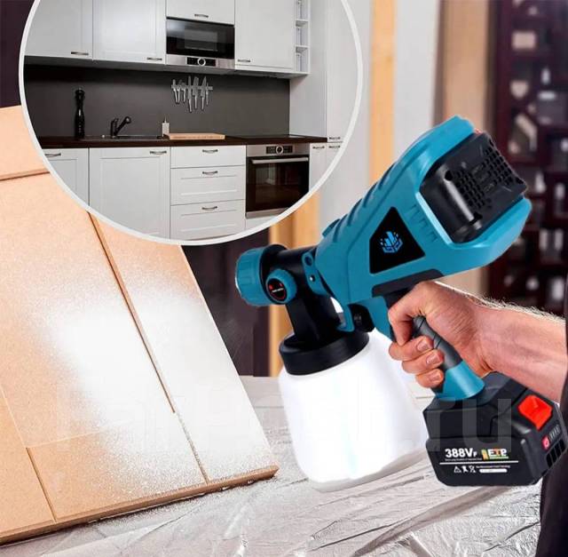 Pistolet à Peinture Sans Fil Finition avec 3 batteries Pro, Liberté totale