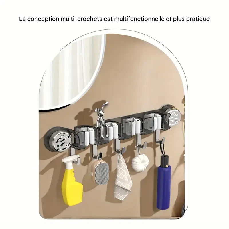 Support mural pour balai et serpillière, auto-organisateur