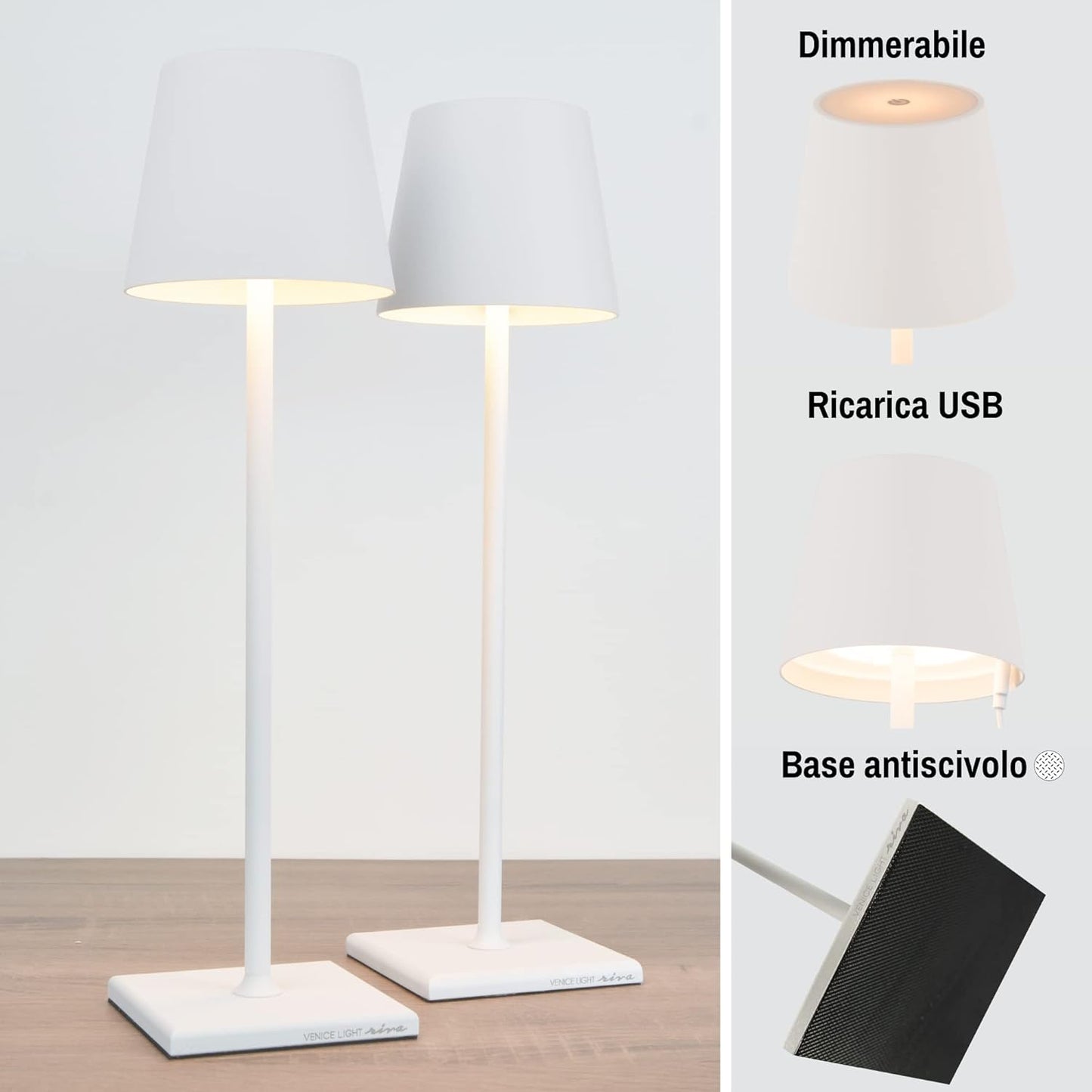 Lampe de table tactile sans fil USB