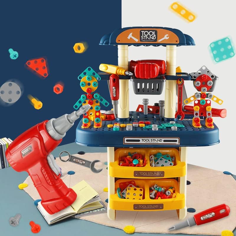 Kit Atelier Enfant 246 Pièces – Banc de Travail avec Perceuse Électrique