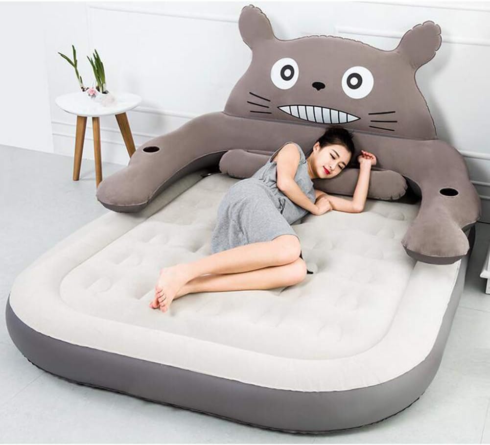 Matelas Gonflable avec Dossier et Oreiller – Lit Portable Confortable pour Adultes et Enfants