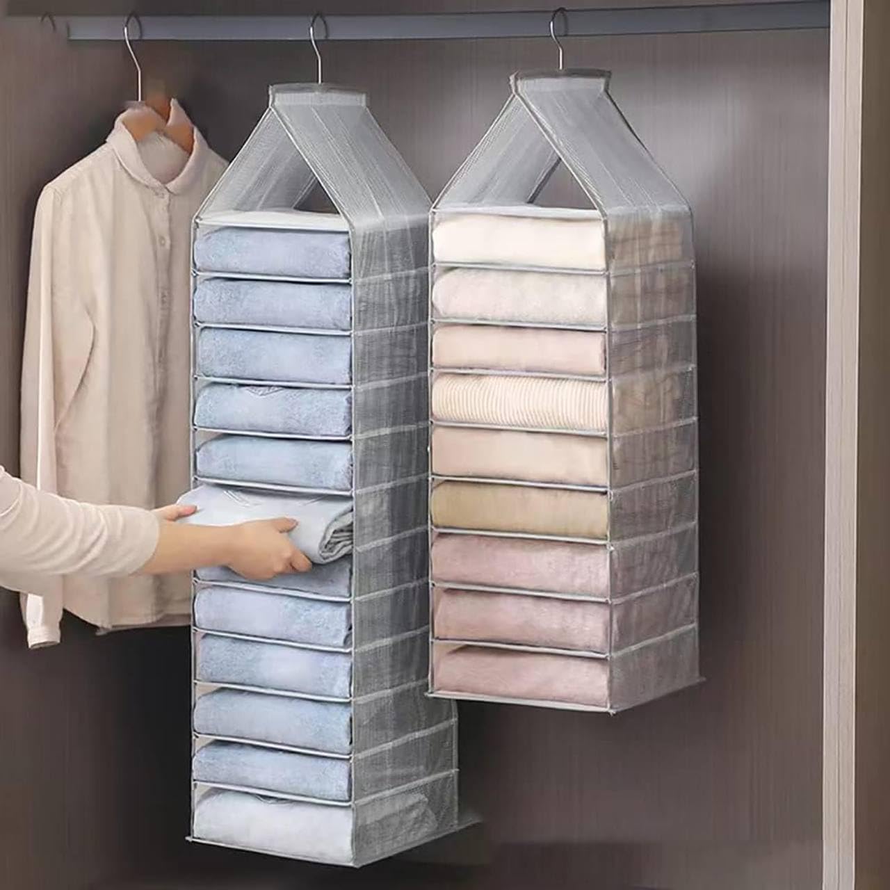 Organisateur Suspendu 6 Niveaux – Rangement Pliable et Solide pour Vêtements