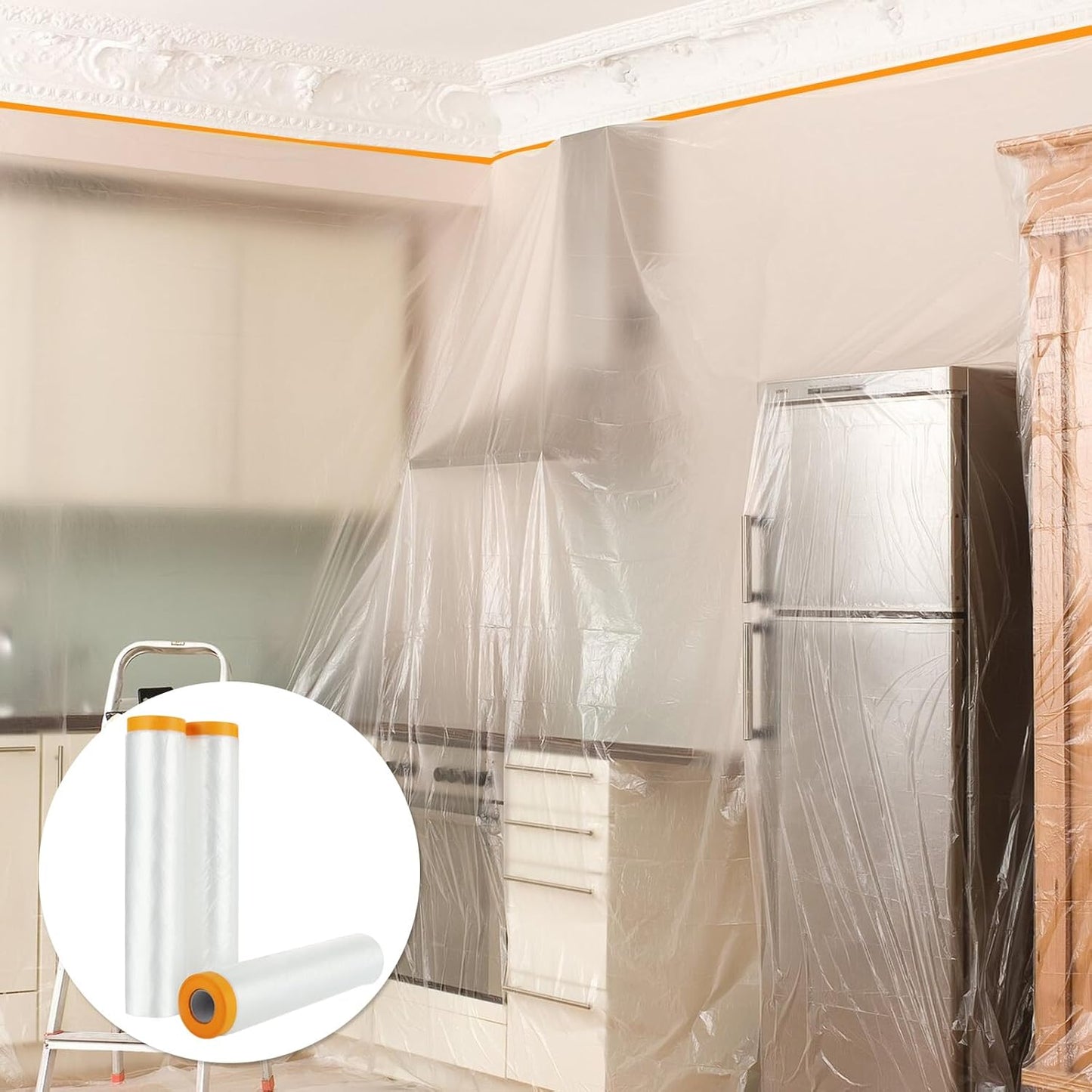 Ruban pré-adhésif en plastique pour peinture automobile, Protection anti-poussière pour meubles