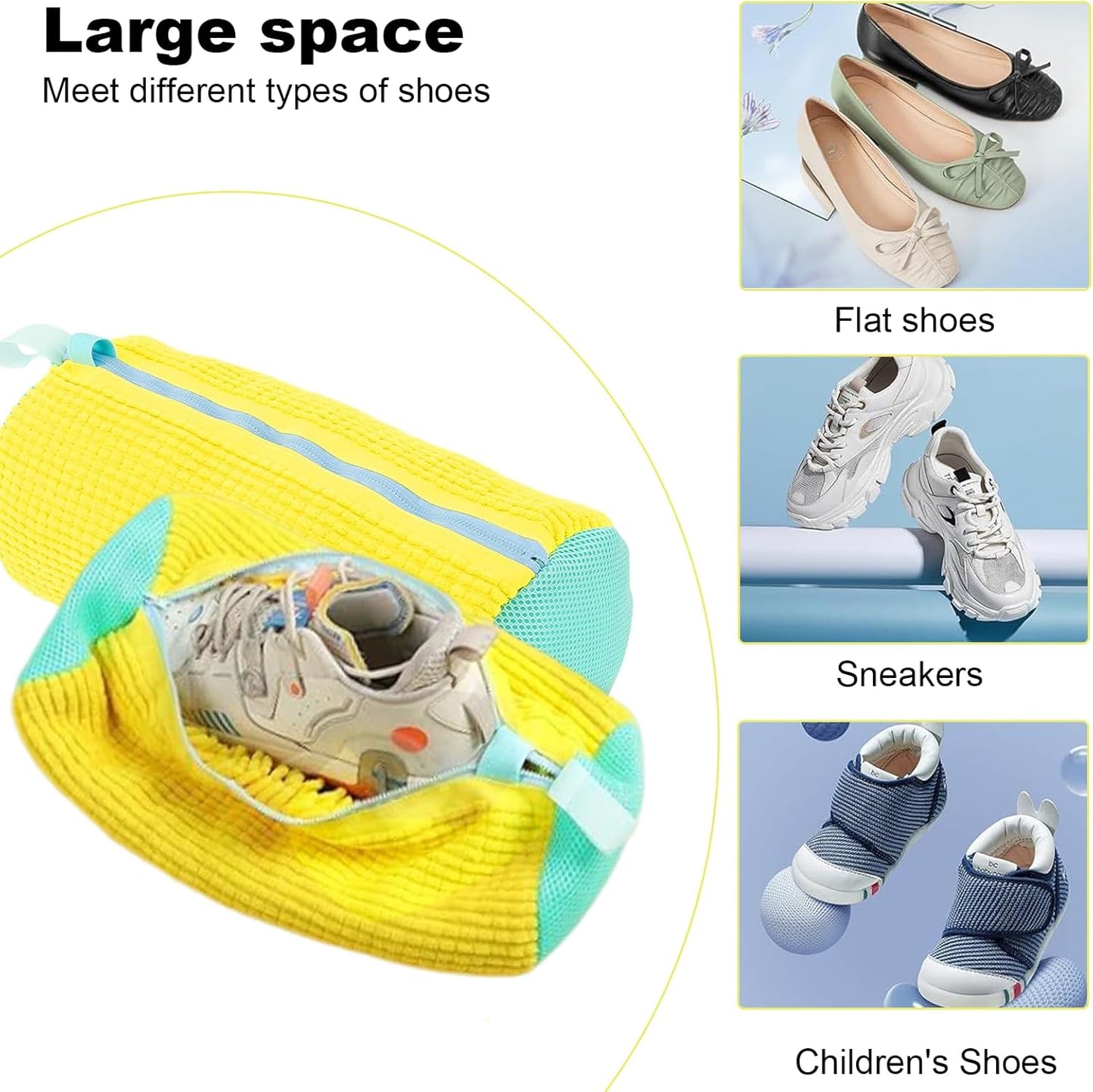 Sac à chaussures de lavage en machine à domicile,spécial pour le lavage des chaussures