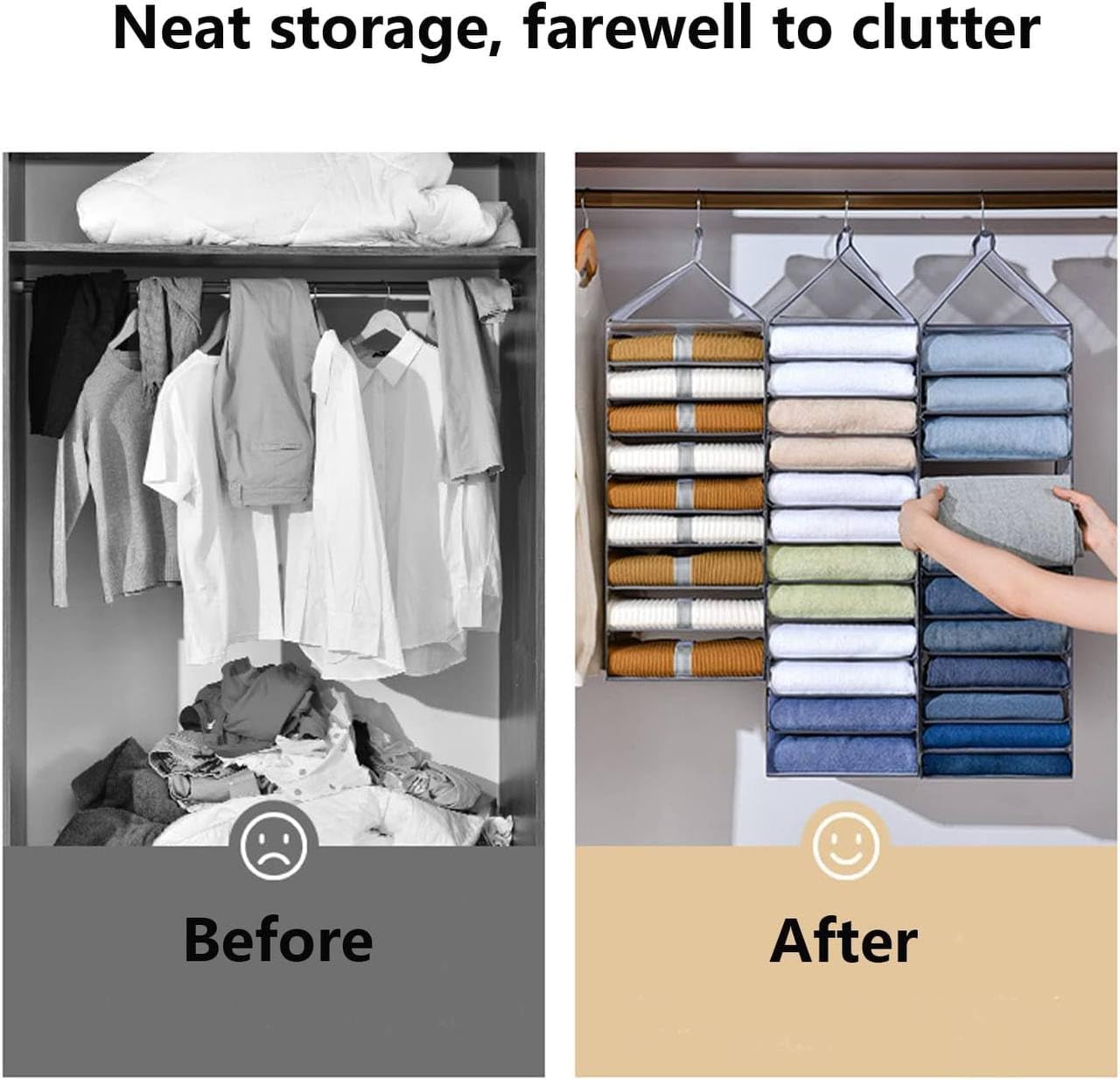 Organisateur Suspendu 6 Niveaux – Rangement Pliable et Solide pour Vêtements