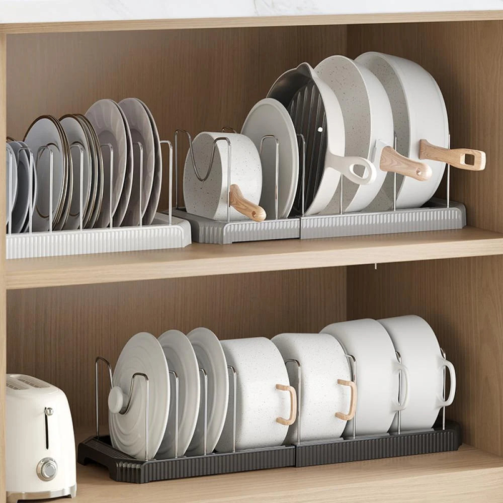 Supports de rangement extensibles pour couvercles de casseroles
