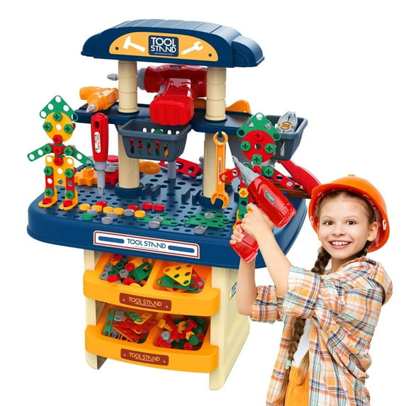Kit Atelier Enfant 246 Pièces – Banc de Travail avec Perceuse Électrique