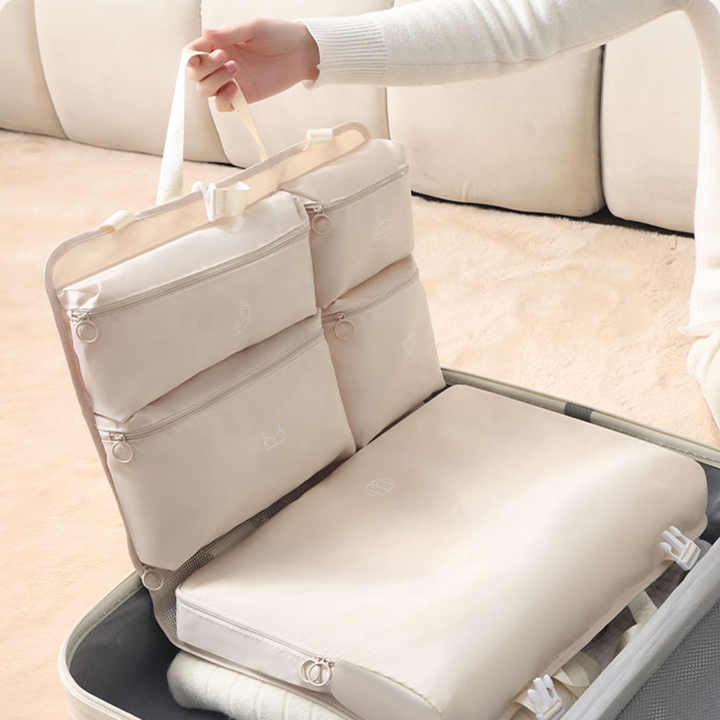 Grande trousse de rangement suspendue pour voyage, multi-poches, résistante à la poussière et portable,
