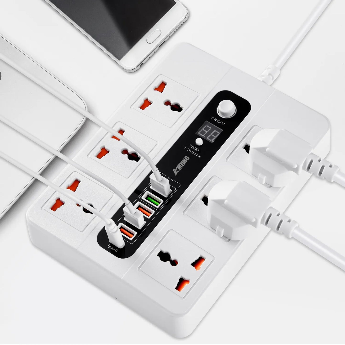 Chargeur USB à 6 ports avec 6 prises