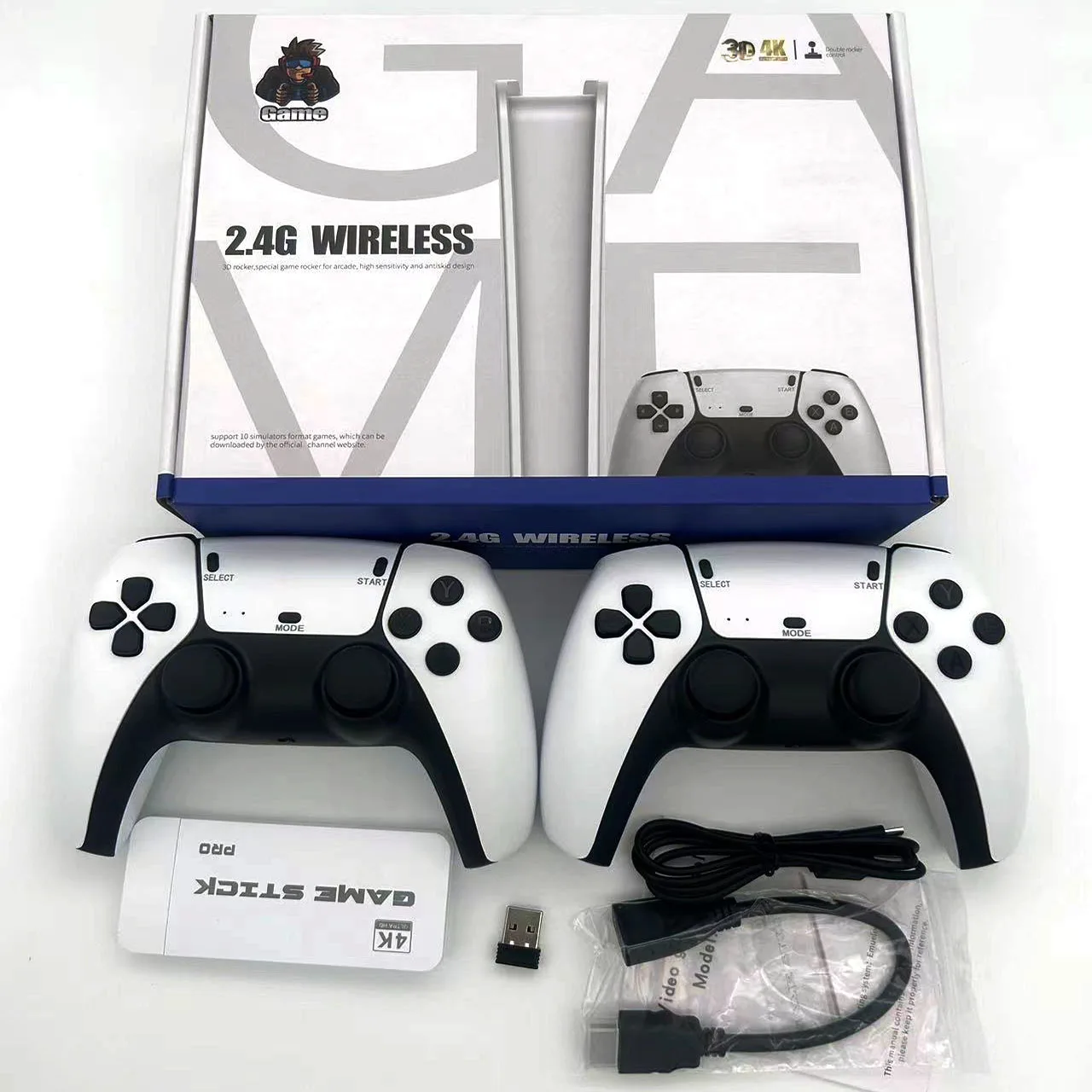 Console M15 Game Stick 4K – Rétro Gaming avec 20 000 Jeux & Manettes Sans Fil