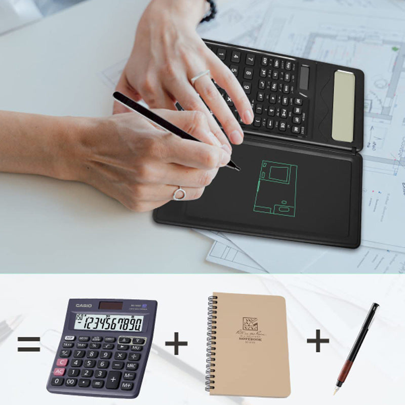 Calculatrice Scientifique 2-en-1 avec Écran LCD et Tablette d’Écriture Effaçable