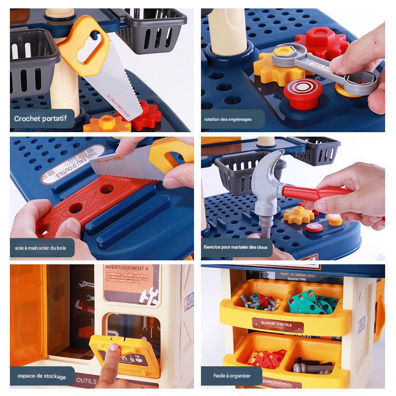 Kit Atelier Enfant 246 Pièces – Banc de Travail avec Perceuse Électrique