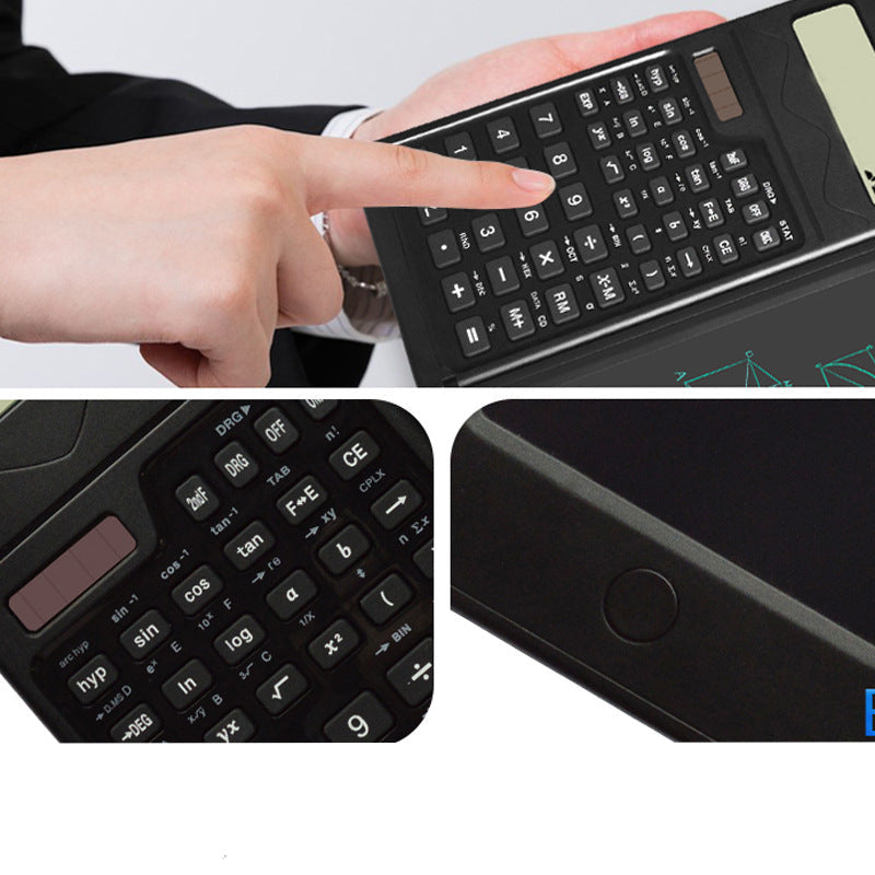 Calculatrice Scientifique 2-en-1 avec Écran LCD et Tablette d’Écriture Effaçable