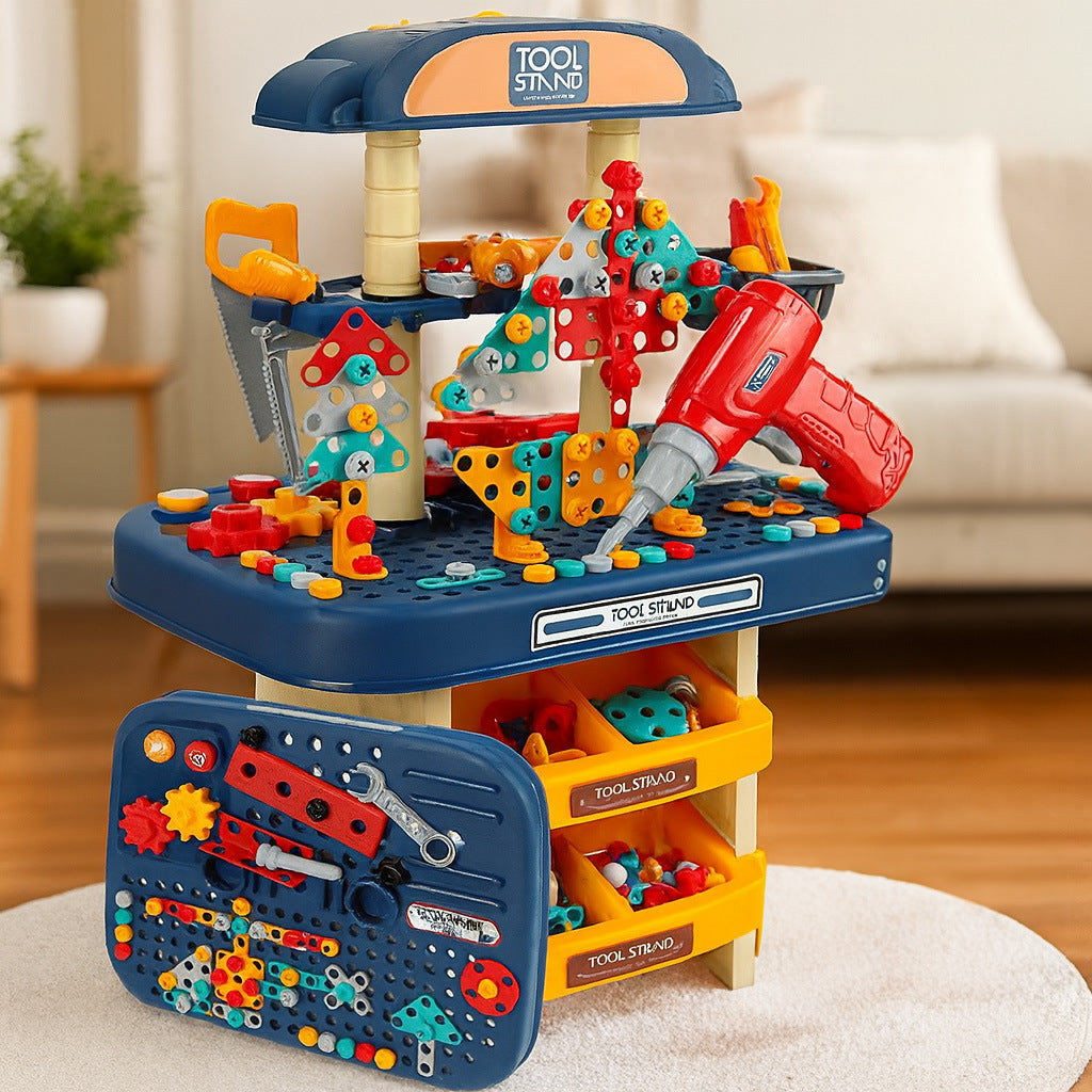 Kit Atelier Enfant 246 Pièces – Banc de Travail avec Perceuse Électrique
