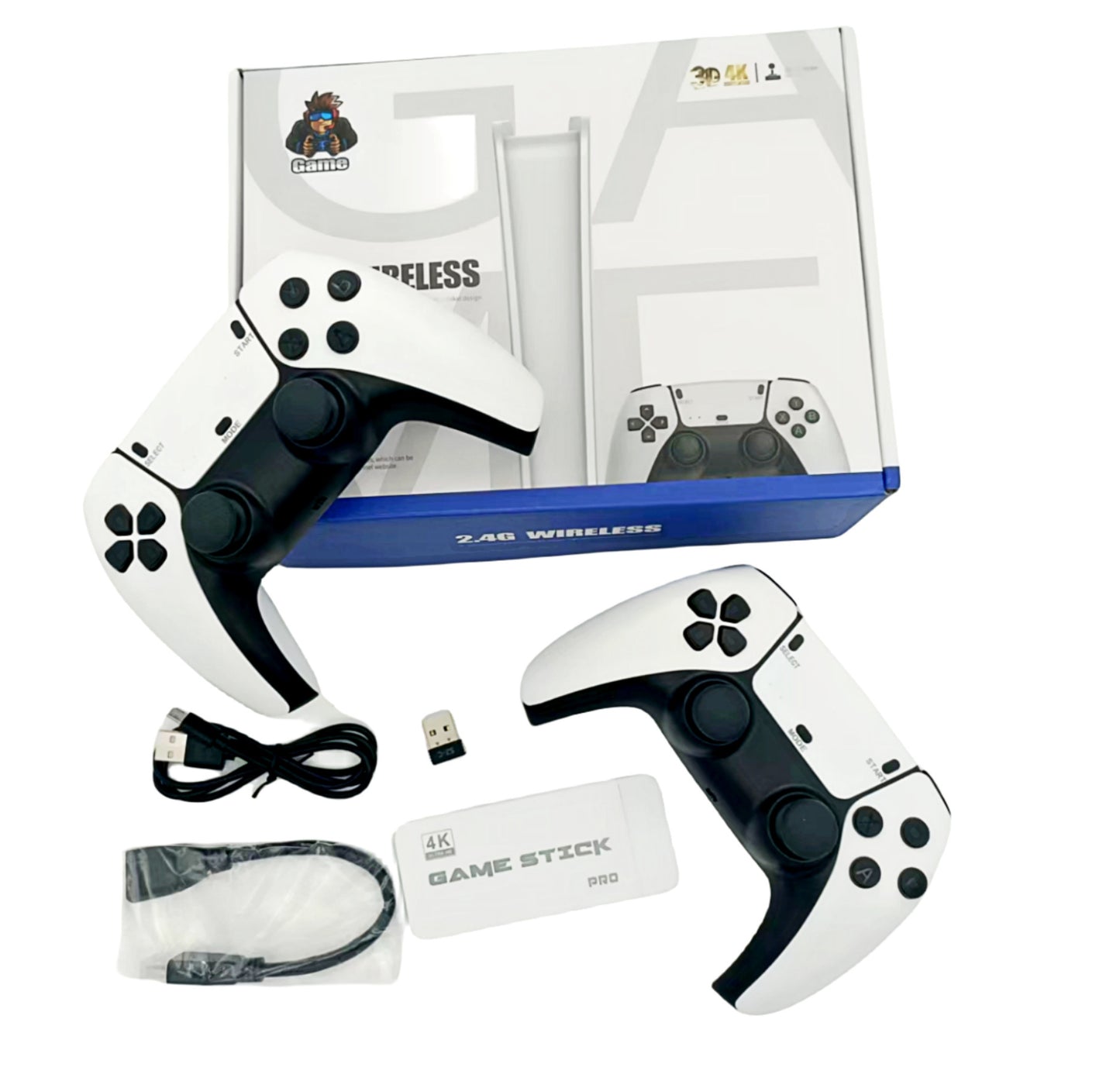 Console M15 Game Stick 4K – Rétro Gaming avec 20 000 Jeux & Manettes Sans Fil