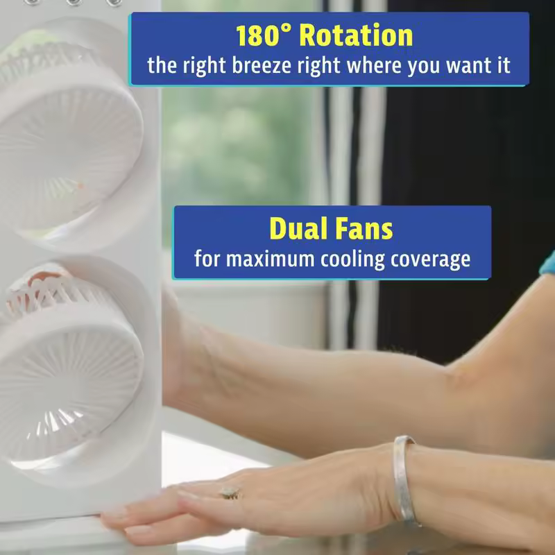 Ventilateur à double extrémité avec brumisateur