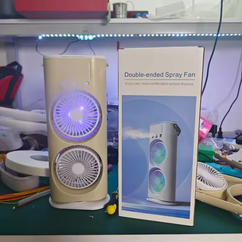 Ventilateur à double extrémité avec brumisateur