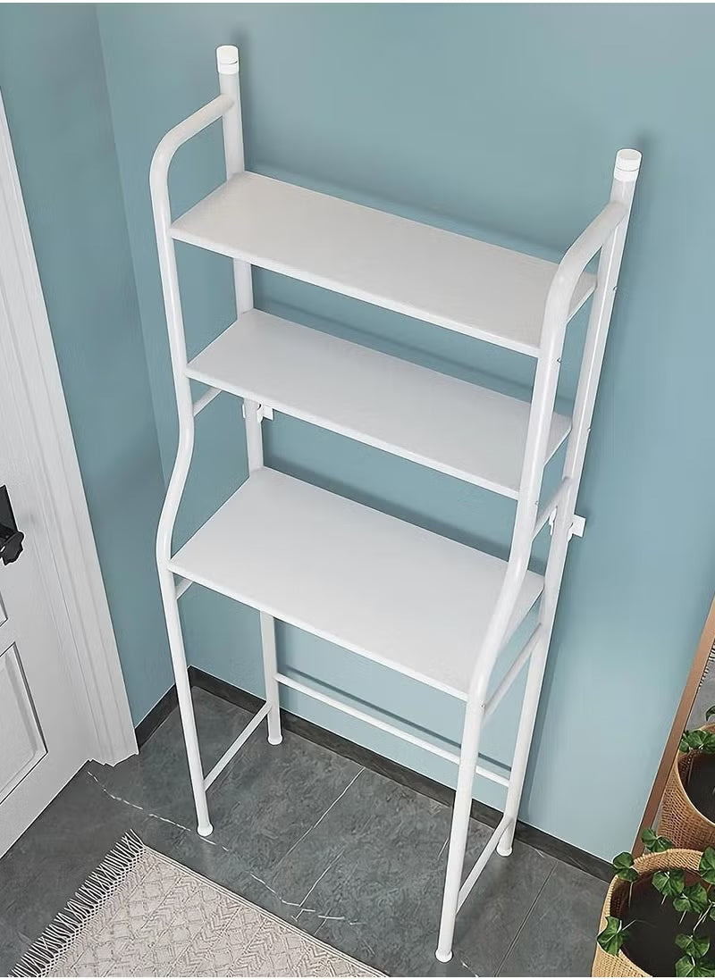 Étagère de Rangement au-dessus des Toilettes – Organisateur de Salle de Bain à 3 Niveaux – Blanc