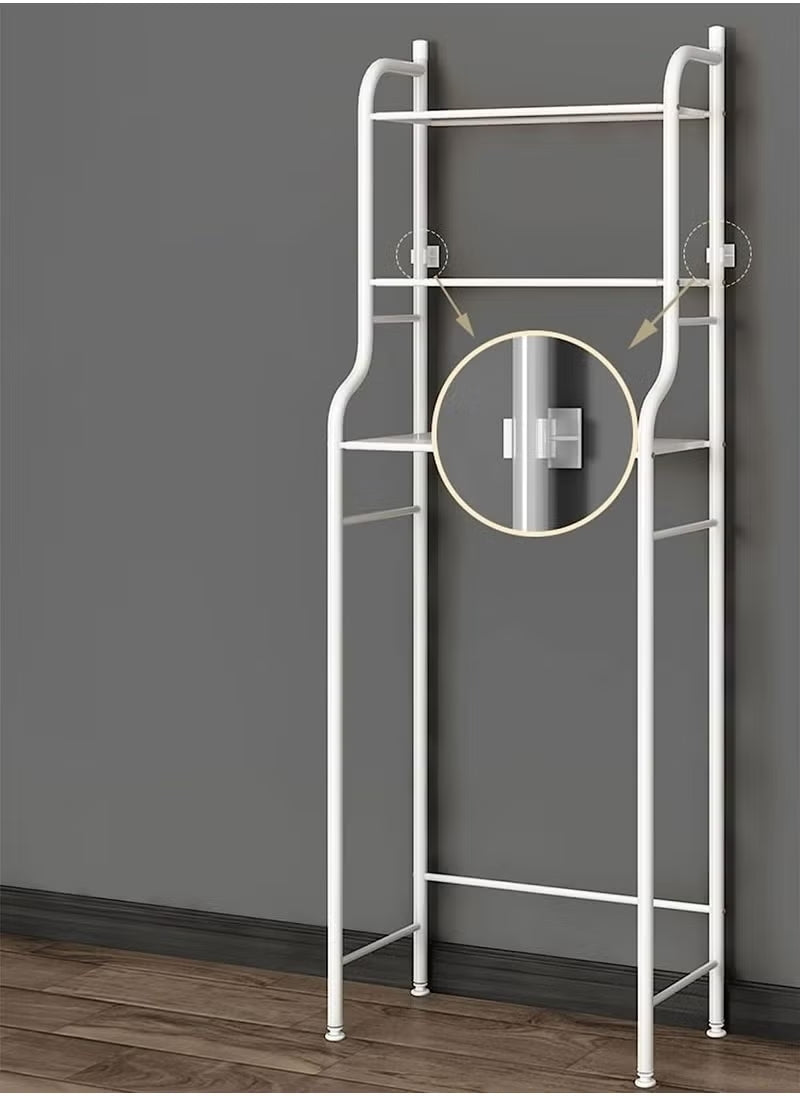 Étagère de Rangement au-dessus des Toilettes – Organisateur de Salle de Bain à 3 Niveaux – Blanc