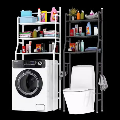 Étagère de Rangement au-dessus des Toilettes – Organisateur de Salle de Bain à 3 Niveaux – Blanc