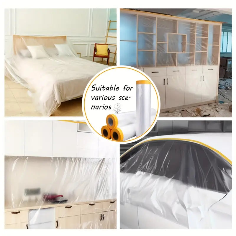 Ruban pré-adhésif en plastique pour peinture automobile, Protection anti-poussière pour meubles