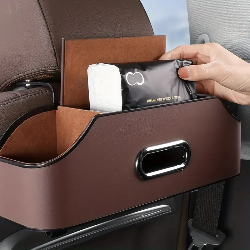 Boîte de rangement de mouchoirs en cuir multifonctionnelle pour voiture