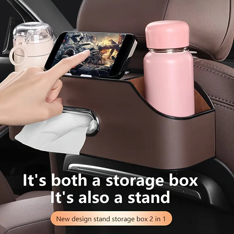 Boîte de rangement de mouchoirs en cuir multifonctionnelle pour voiture