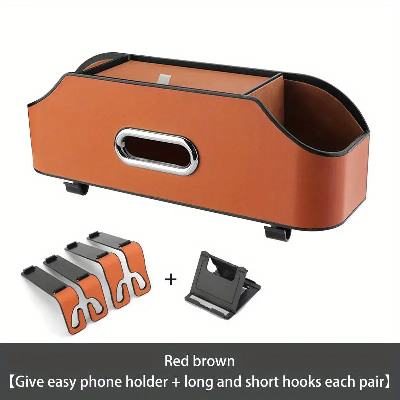 Boîte de rangement de mouchoirs en cuir multifonctionnelle pour voiture