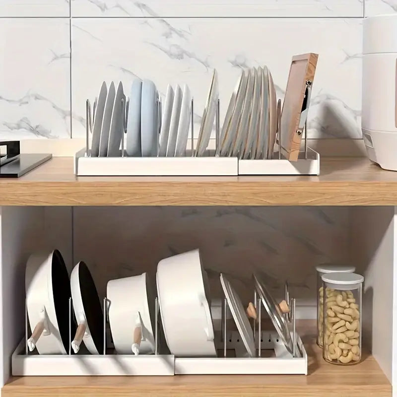Supports de rangement extensibles pour couvercles de casseroles