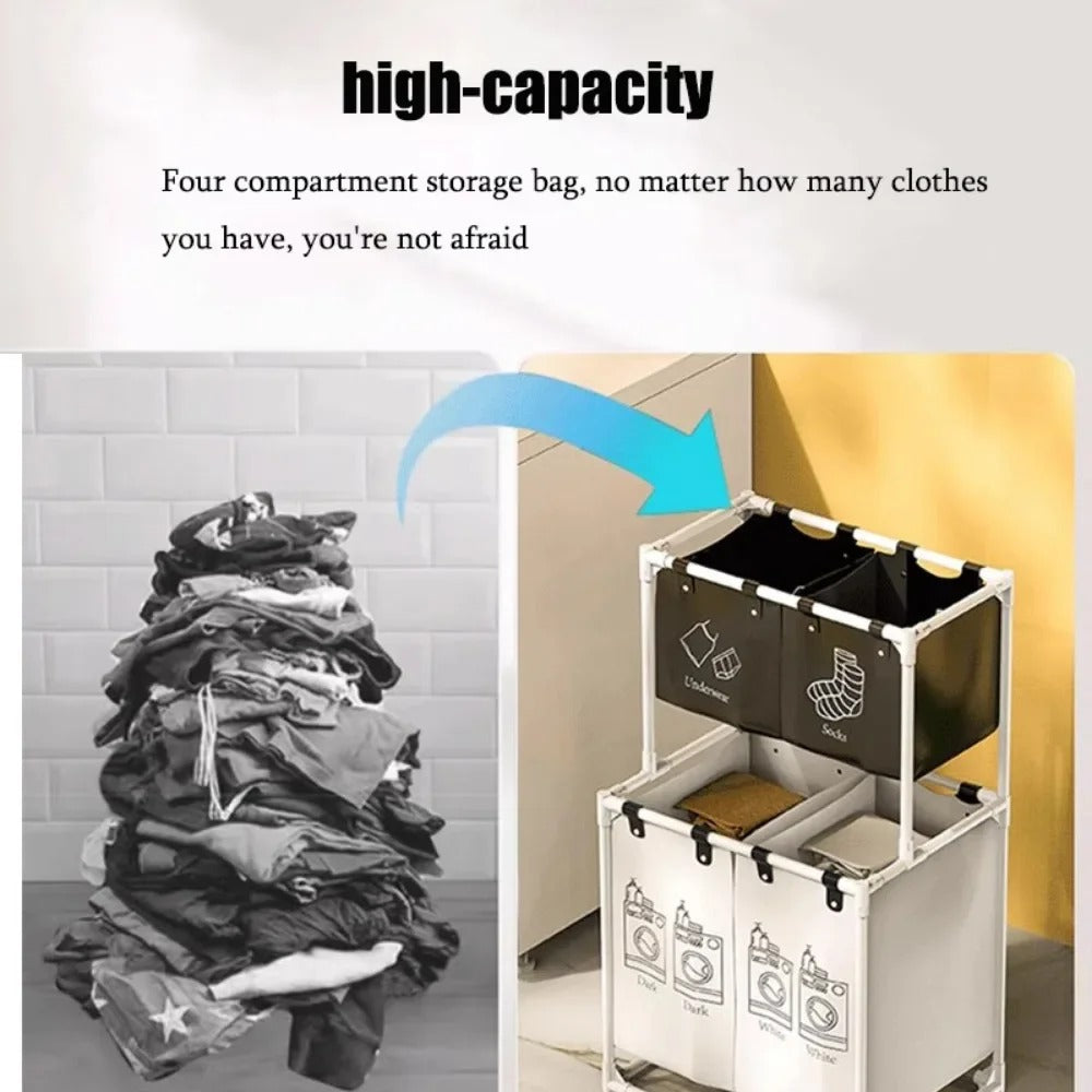 Trieur à Linge 3 Compartiments – Design Compact et Fonctionnel