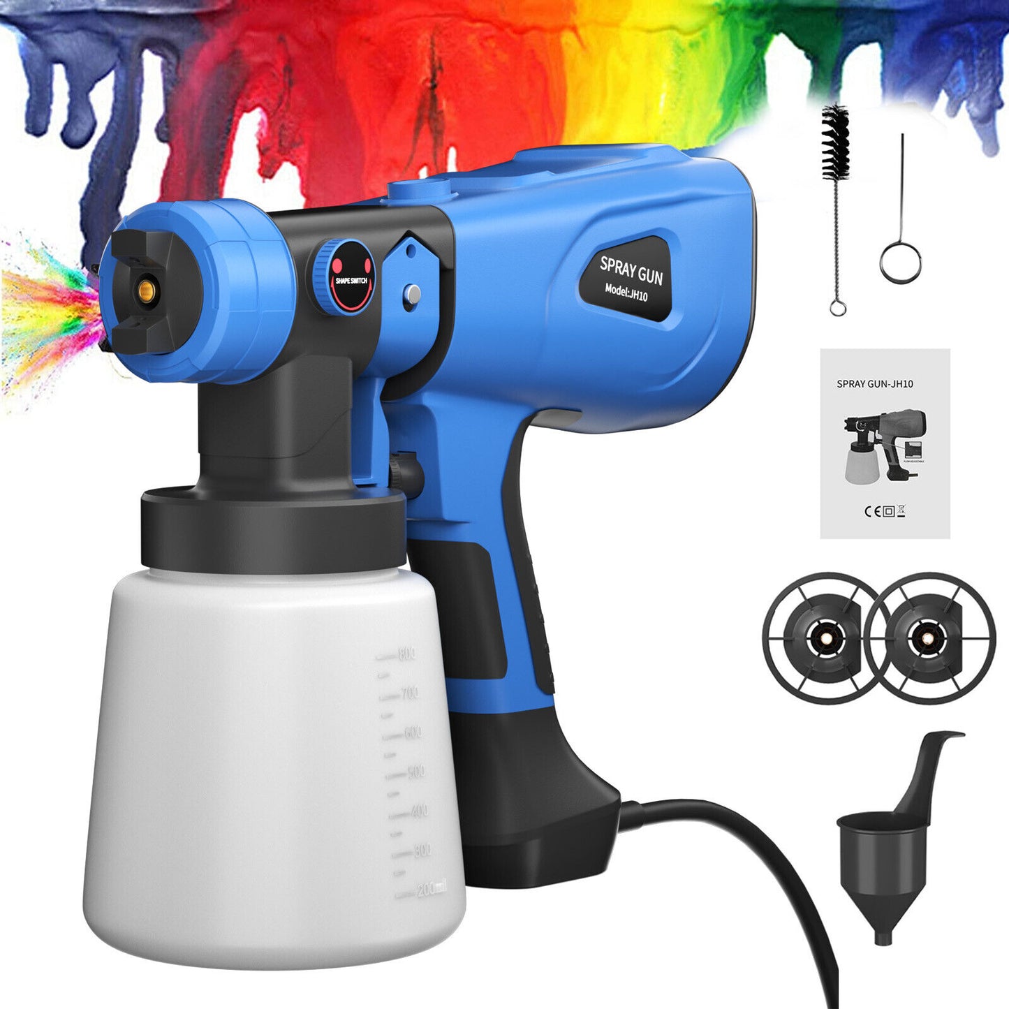 Pistolet à Peinture Sans Fil Finition avec 3 batteries Pro, Liberté totale