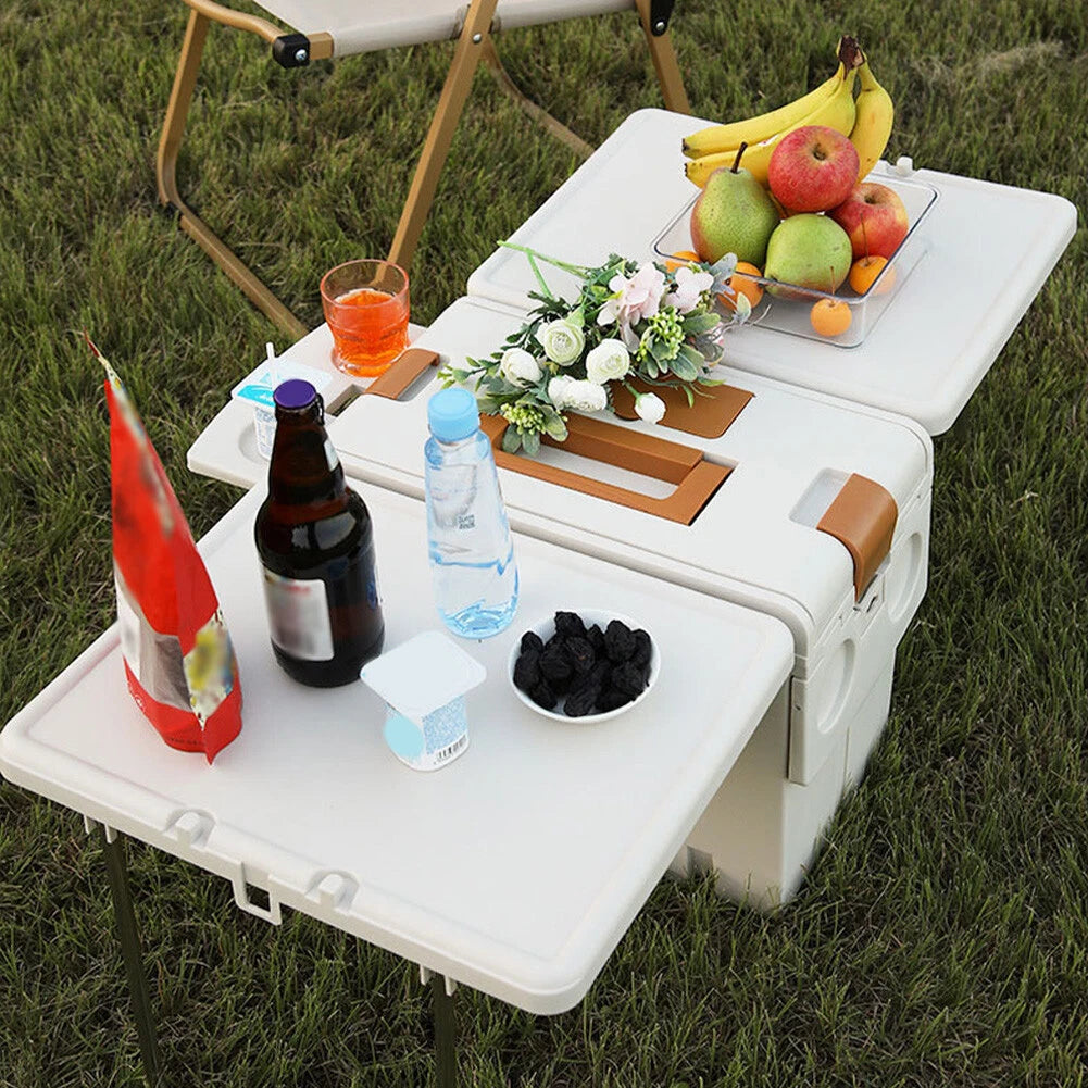 Table de Camping Multifonction avec Boîte de Rangement pour Pêche,Barbecue et Pique-nique
