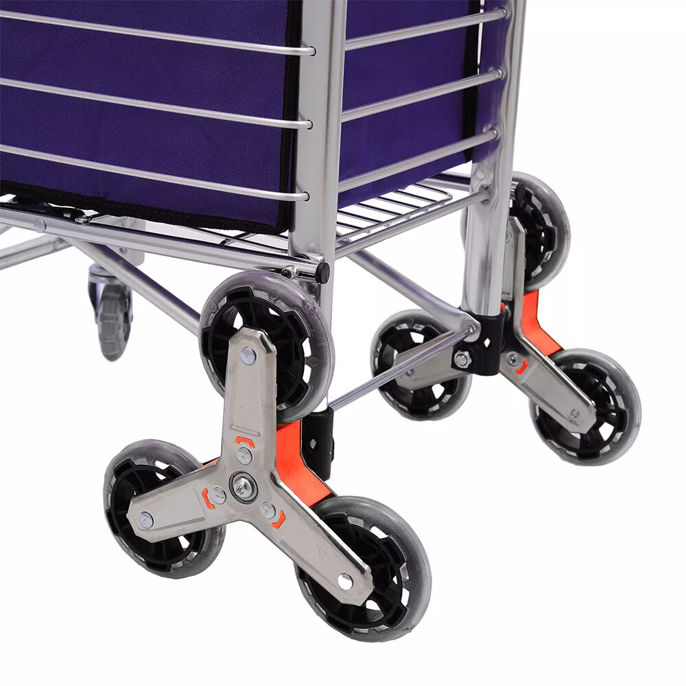 Chariot de Courses Pliant avec Poignée Rotative