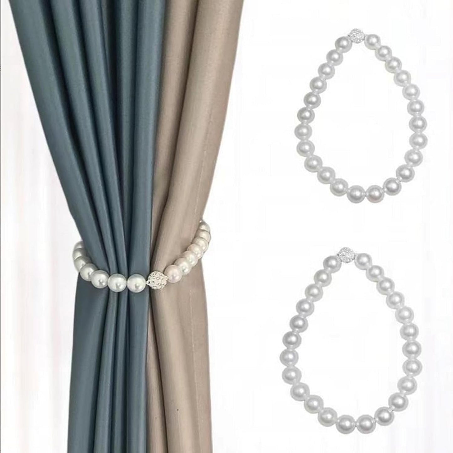 Embrasses Rideaux Perles Magnétiques – Clip Aimant Puissant & Design Luxe