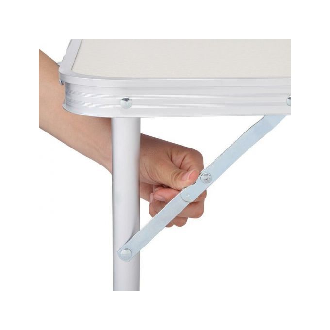 Table Pliante Aluminium Réglable en Hauteur + 2 Tabourets – Camping, Plage & Pique-Nique