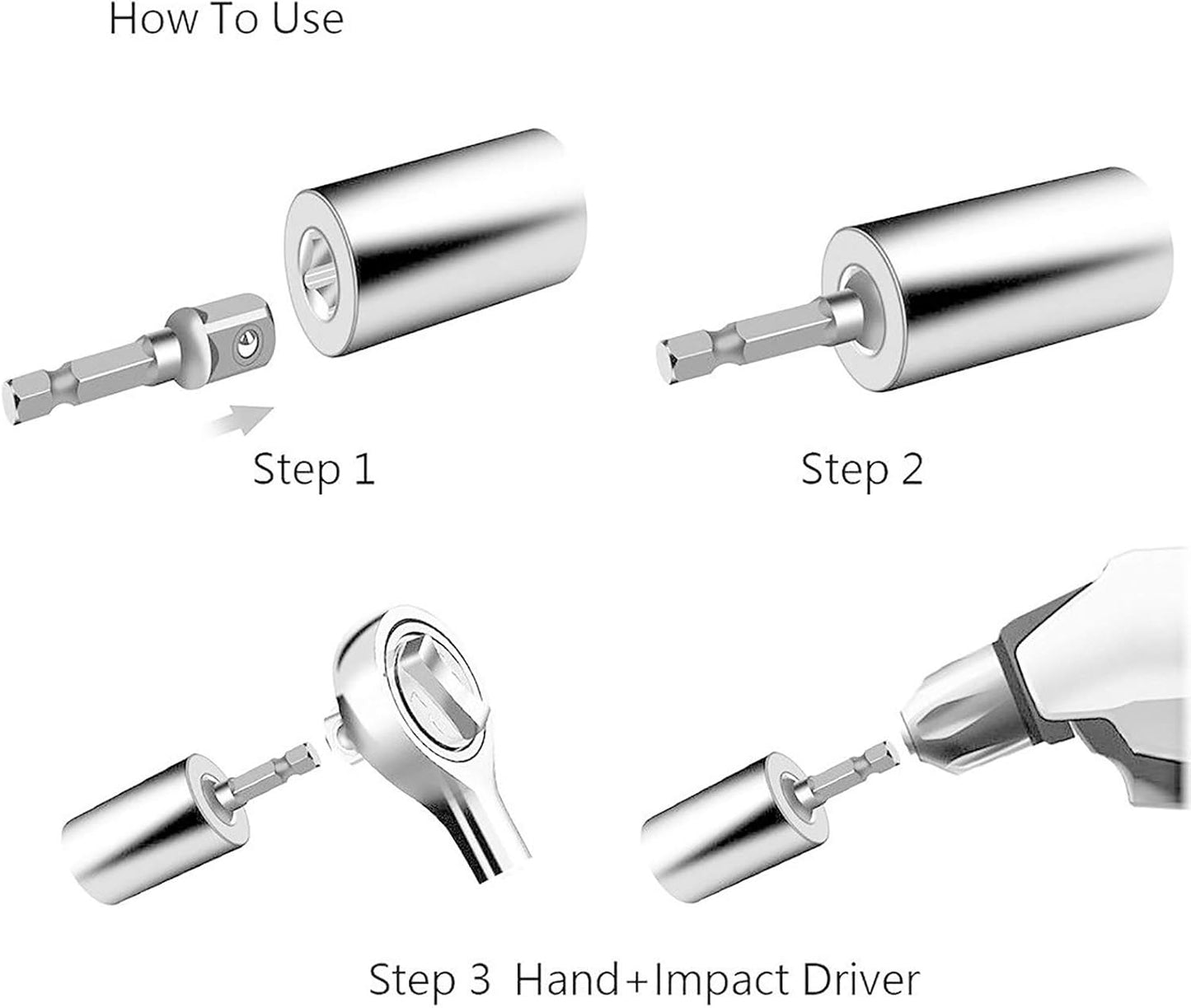 Douille Universelle avec Adaptateur Perceuse – S'adapte à Tous les Boulons 7-19mm