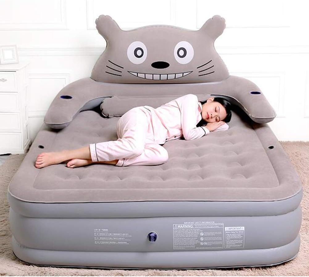 Matelas Gonflable avec Dossier et Oreiller – Lit Portable Confortable pour Adultes et Enfants