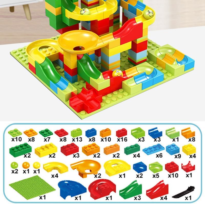 Circuit à Billes Géant – Jeu de Construction & Labyrinthe 168 Pièces