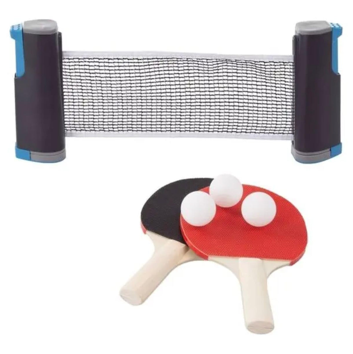 Set Ping-Pong Portable Complet – 2 Raquettes + Filet Rétractable Universel + 3 Balles
