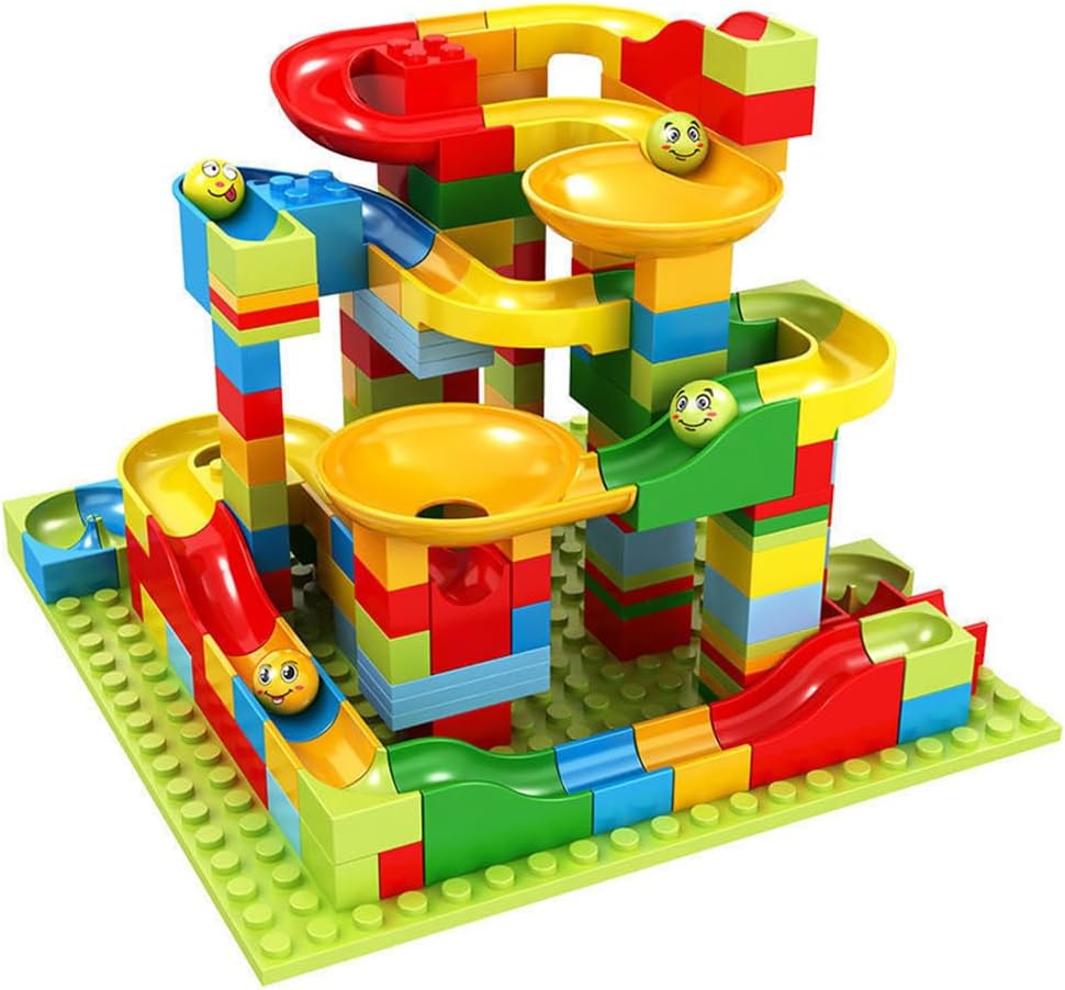 Circuit à Billes Géant – Jeu de Construction & Labyrinthe 168 Pièces