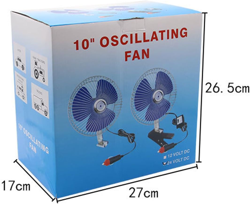Ventilateur de Voiture à Pince 12V – Rotation 360°