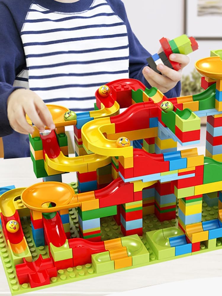 Circuit à Billes Géant – Jeu de Construction & Labyrinthe 168 Pièces