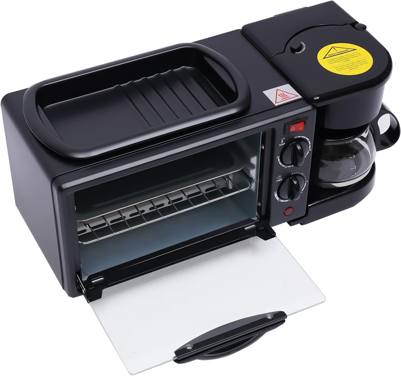 Mini four électrique avec cafethiere,four électrique 3 en 1, Machine à café