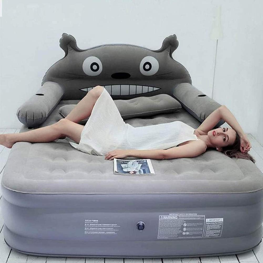 Matelas Gonflable avec Dossier et Oreiller – Lit Portable Confortable pour Adultes et Enfants