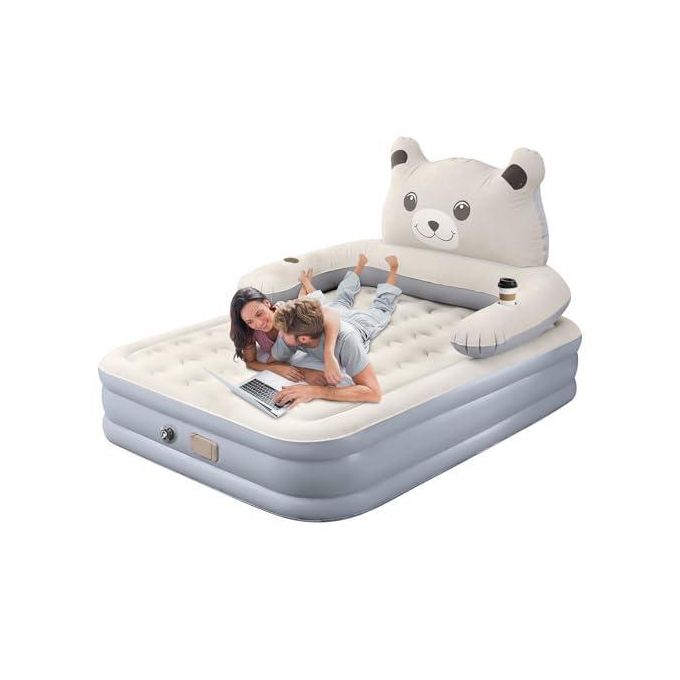 Matelas Gonflable avec Dossier et Oreiller – Lit Portable Confortable pour Adultes et Enfants