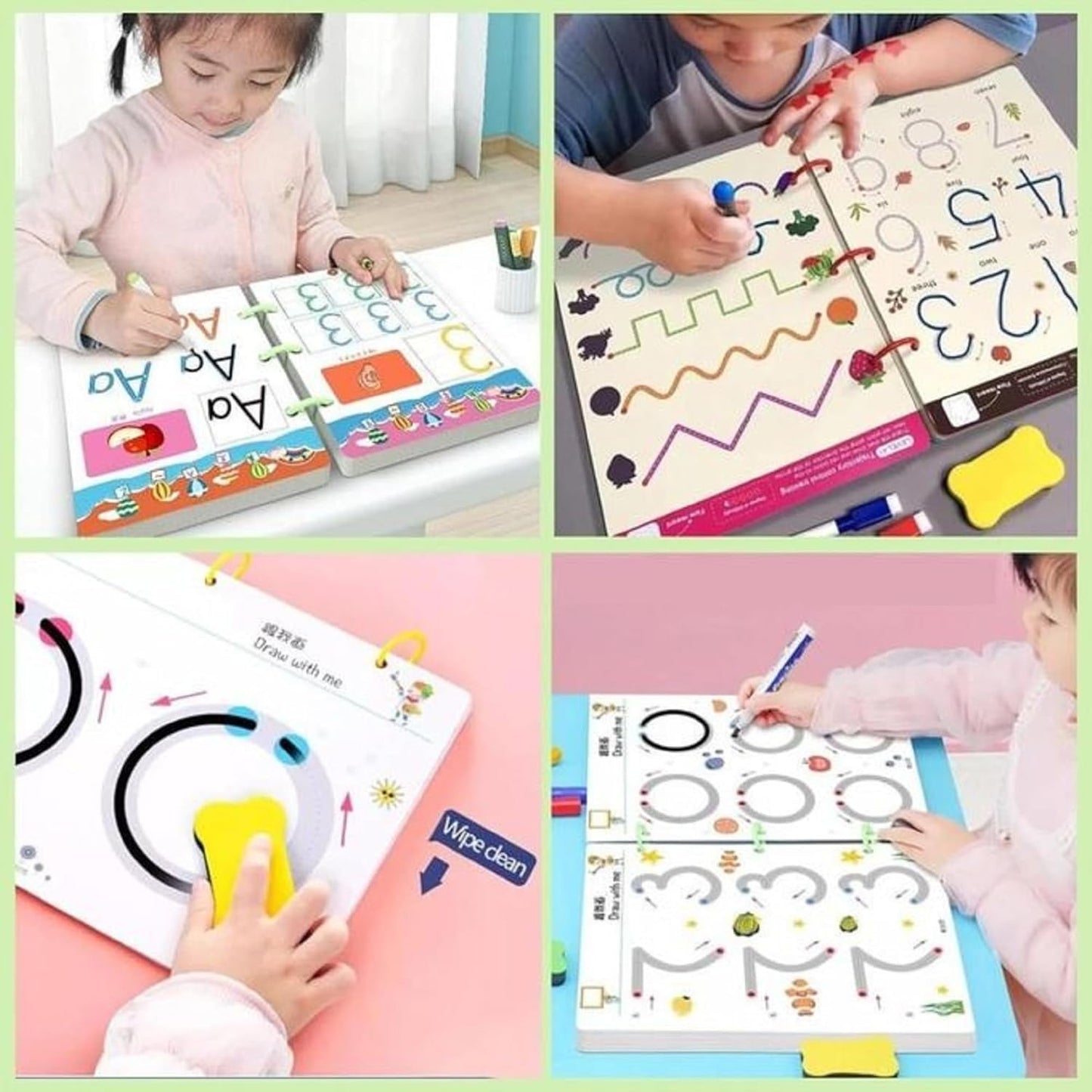 Cahier de travail de lutte magique pour enfants, pour apprendre les alphabets
