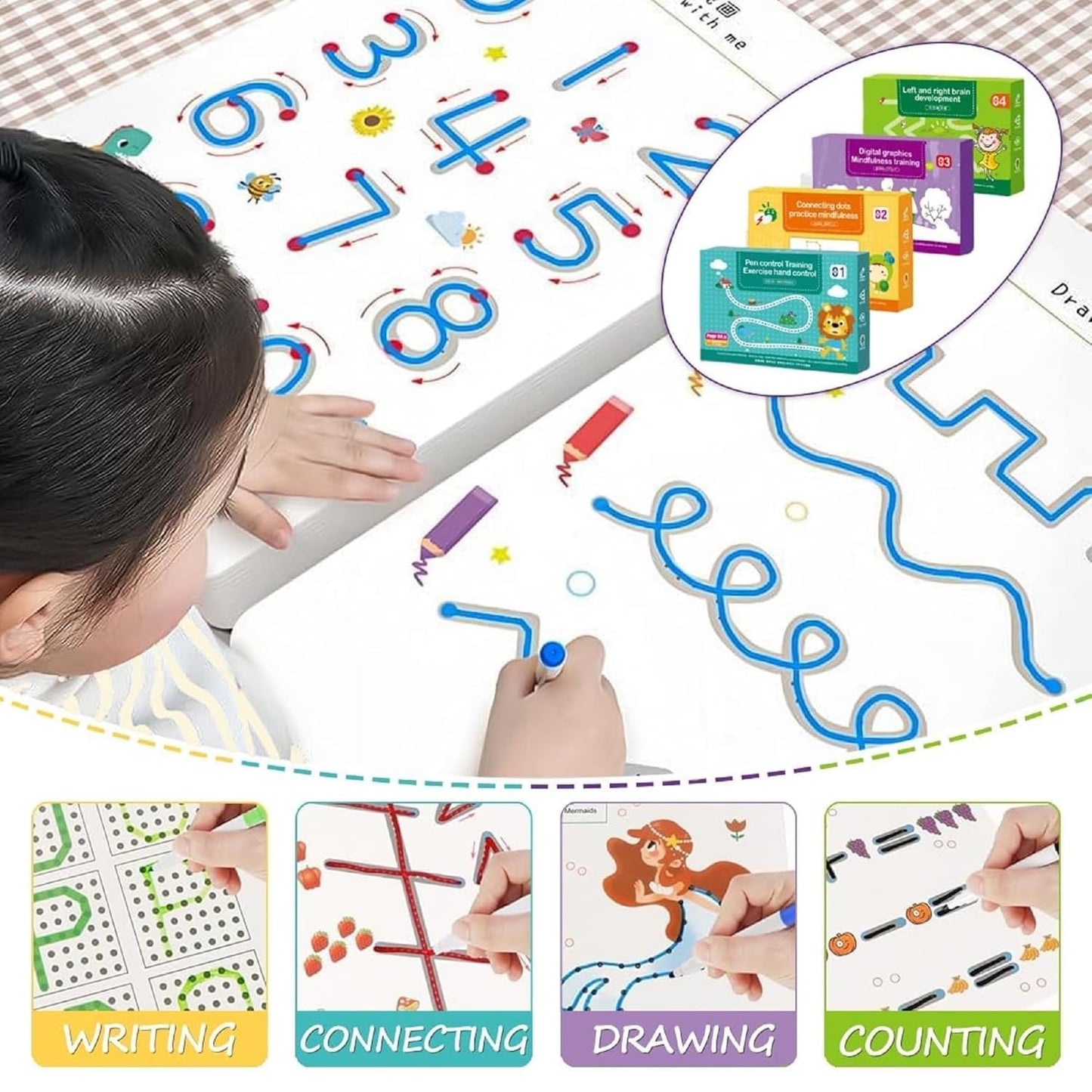 Cahier de travail de lutte magique pour enfants, pour apprendre les alphabets