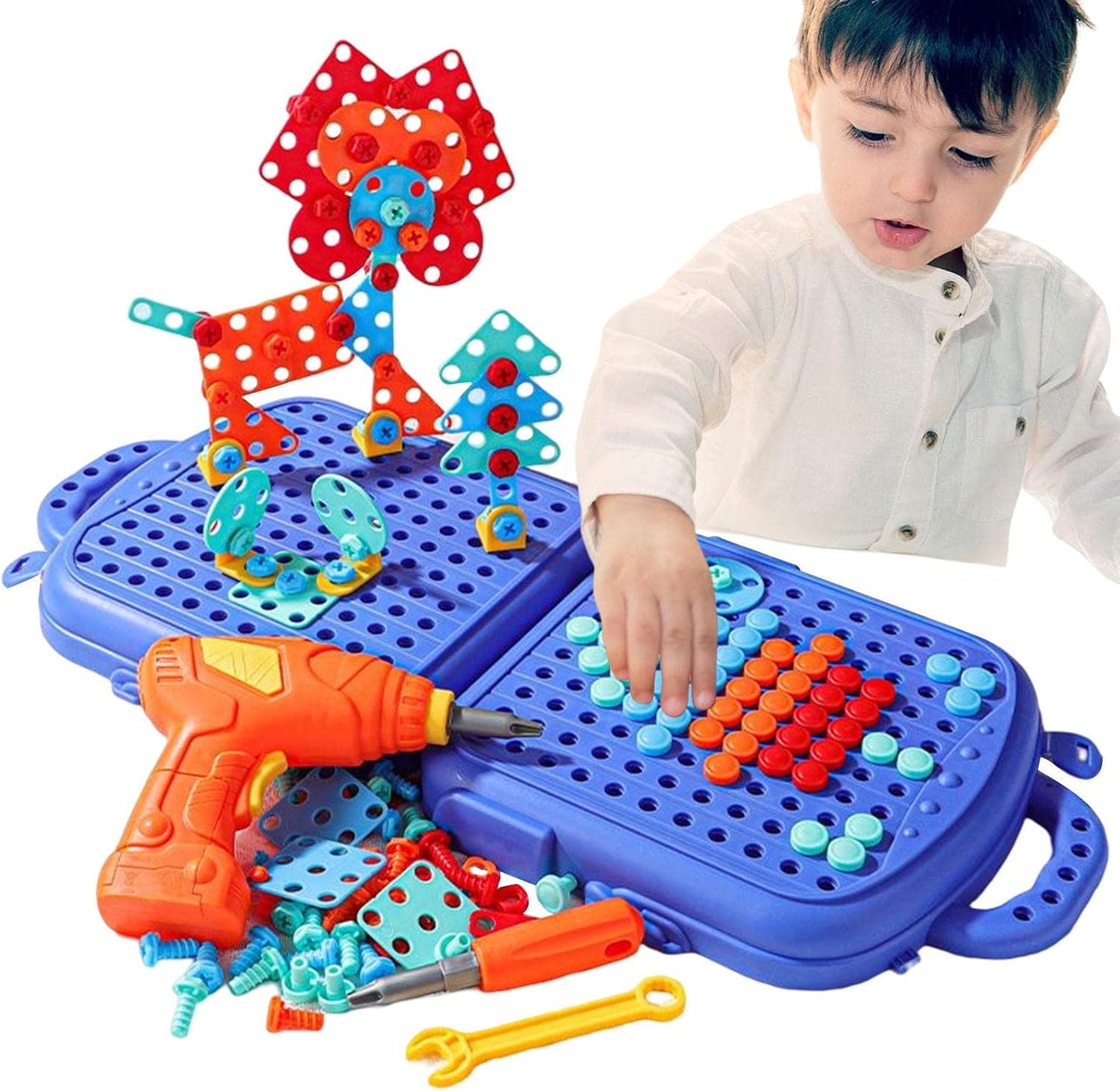 🦕 Kit de Construction Créatif avec Perceuse – Jeu Éducatif STEM 3+