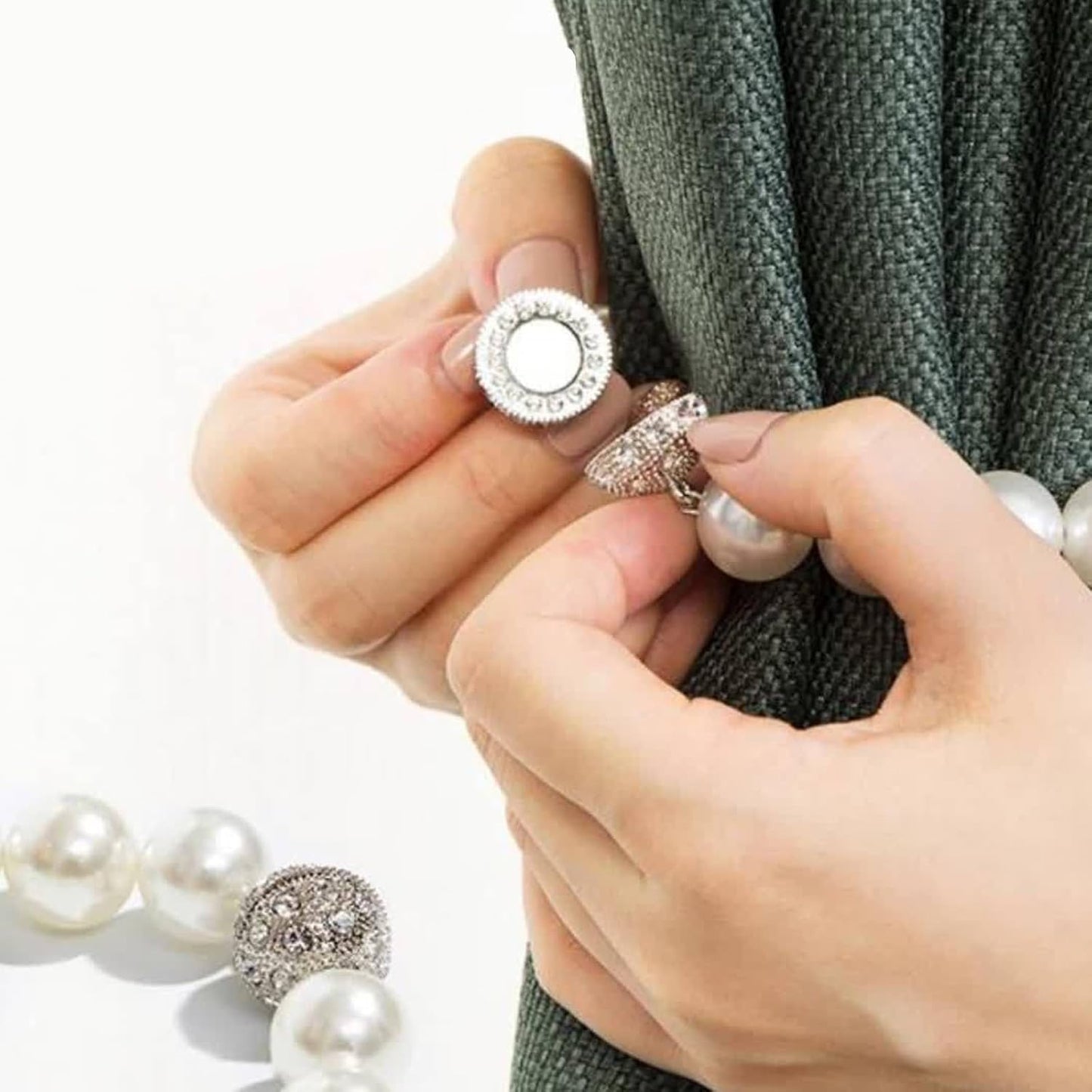 Embrasses Rideaux Perles Magnétiques – Clip Aimant Puissant & Design Luxe
